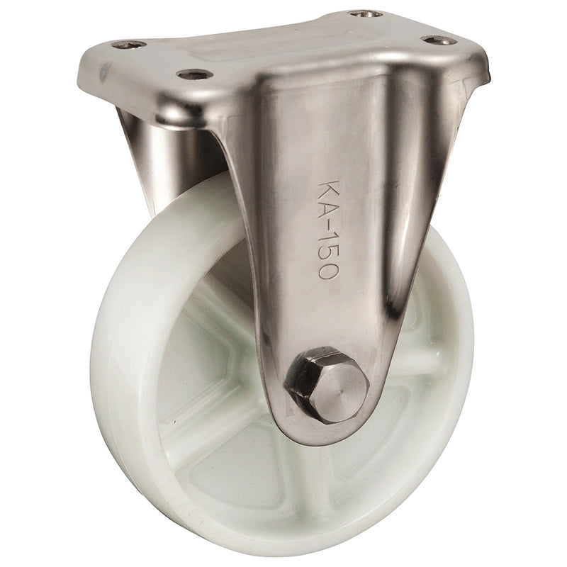 Bánh xe đẩy, càng Inox 304 Ukai KA-Type cố định, không khóa bánh, đường kính từ 75mm - 200mm