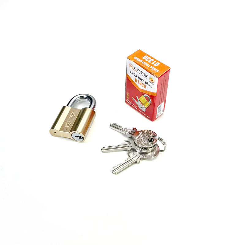 Khóa treo đồng Việt Tiệp (kèm 3 chìa vặn)