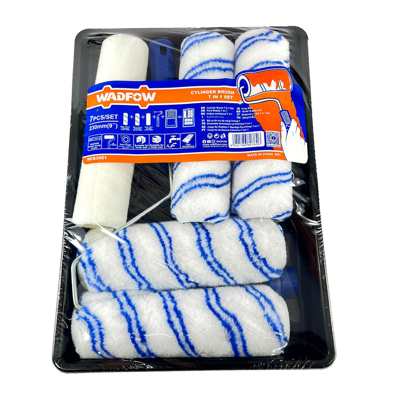 Bộ khay nhựa đựng sơn và cọ lăn sơn 7 chi tiết Wadfow WCB3H51, kích thước cán lăn 230mm (9 inch)