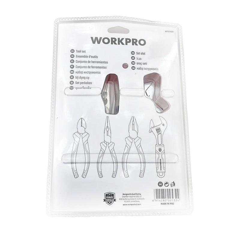 Bộ 3 cây kìm và 1 cây mỏ lết Workpro WP201009