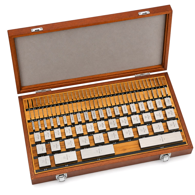 Bộ căn mẫu Mitutoyo 112 chi tiết kiểu khối vuông (từ 1.005 mm - 100 mm) | Square gauge block set