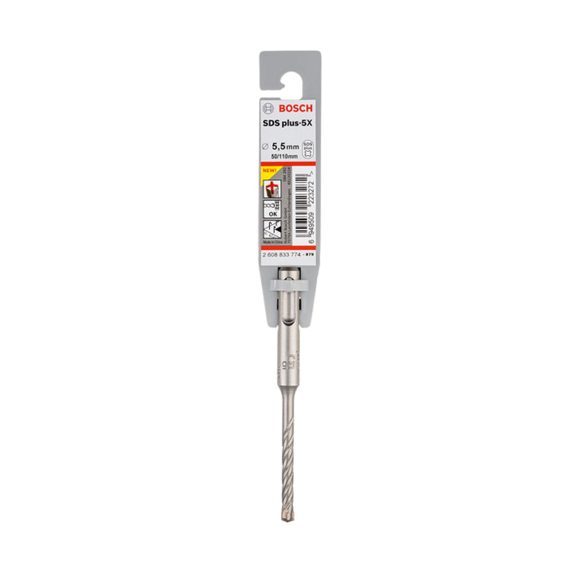 Mũi khoan bê tông 4 cạnh SDS PLUS-5X Bosch, đường kính từ 5mm - 10mm, đuôi gài