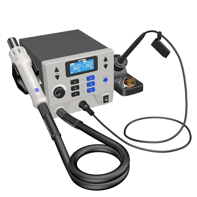 Trạm hàn thiếc và khò khí nóng đa năng - sửa chữa bo mạch điện tử 2-in-1 ATTEN ST-8902D, công suất hàn khò 90W/1300W, max 480/500°C
