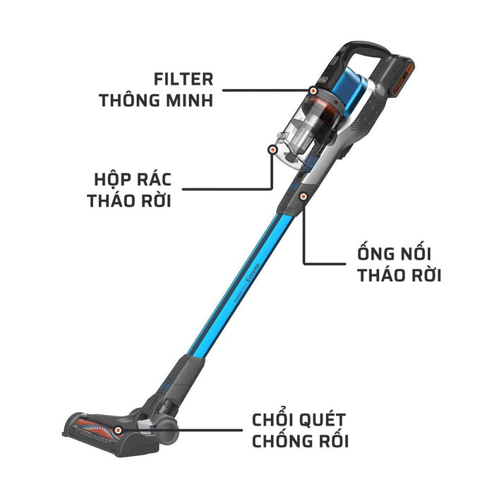 Máy hút bụi cầm tay dùng Pin 20Vmax BLACK & DECKER BSV2020G-B1 dung tích 0.65L