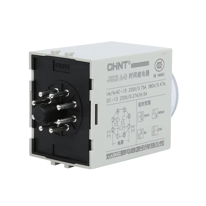 Timer hẹn giờ Chint JSZ3A loại ON DELAY. Tiêu chuẩn CE, EAC