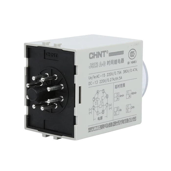 Timer hẹn giờ Chint JSZ3A loại ON DELAY. Tiêu chuẩn CE, EAC