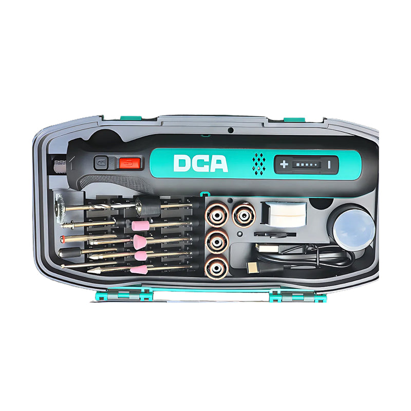 Máy mài khuôn mini dùng pin 4V DCA ADSJ0801E cốt 3.2mm, sạc type C