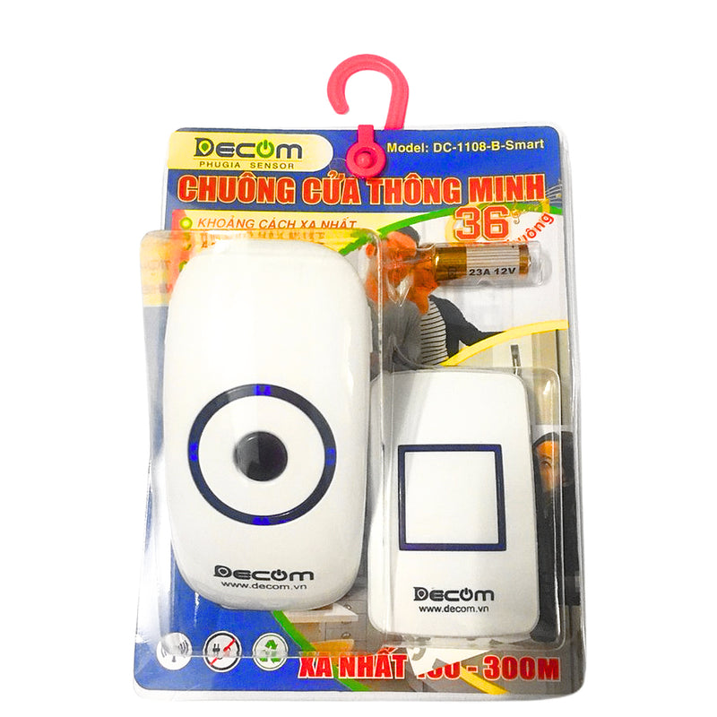 Chuông cửa không dây thông minh cao cấp Decom DC-118 Smart, tích hợp được nhiều nút nhấn và nhiều đầu chuông