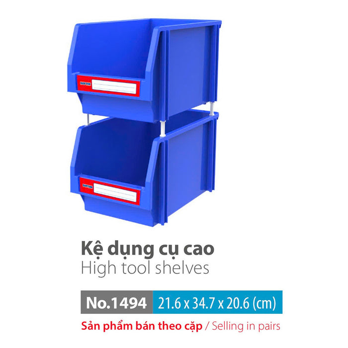 Kệ đựng linh kiện thân cao, lắp ghép Duy Tân. vật liệu nhựa PP bền chắc chịu được dầu mỡ