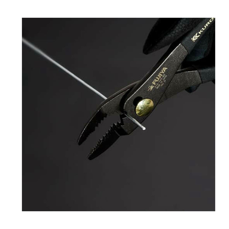 Kìm đa năng mỏ cong, có khớp trượt Fujiya 210-190-BG Kurokin-Series, kích thước 193mm, khả năng cắt dây sắt mềm tối đa Ø2.0mm. Tiêu chuẩn RoHS