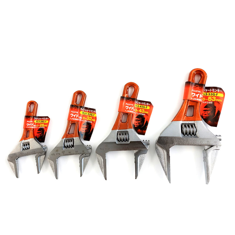 Mỏ lết thân ngắn Fujiya FLS-G-F Series kích thước từ 118mm - 185mm, mở hàm tối đa từ 28mm - 53mm