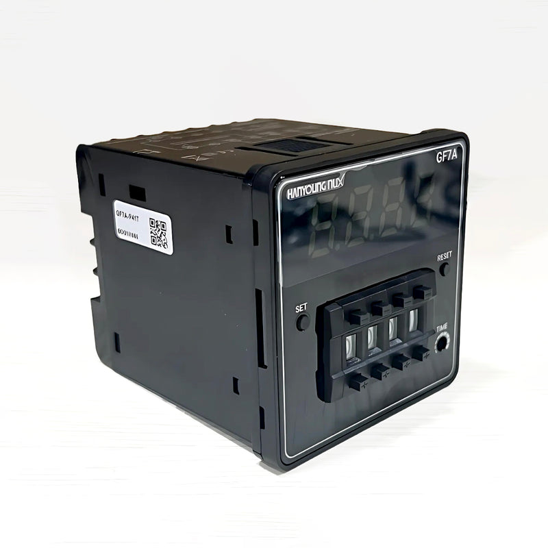 Bộ đếm kết hợp bộ định thời gian Hanyoung Nux GF7A Series, Kích thước 72mm x 72mm.