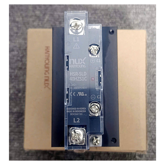 Relay bán dẫn 1 pha cao cấp Hanyoung Nux HSR-SL Series. Thân siêu mỏng, Tiêu chuẩn CE, UL, RoHS2