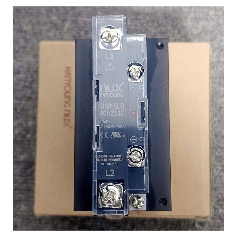 Relay bán dẫn 1 pha cao cấp Hanyoung Nux HSR-SL Series. Thân siêu mỏng, Tiêu chuẩn CE, UL, RoHS2