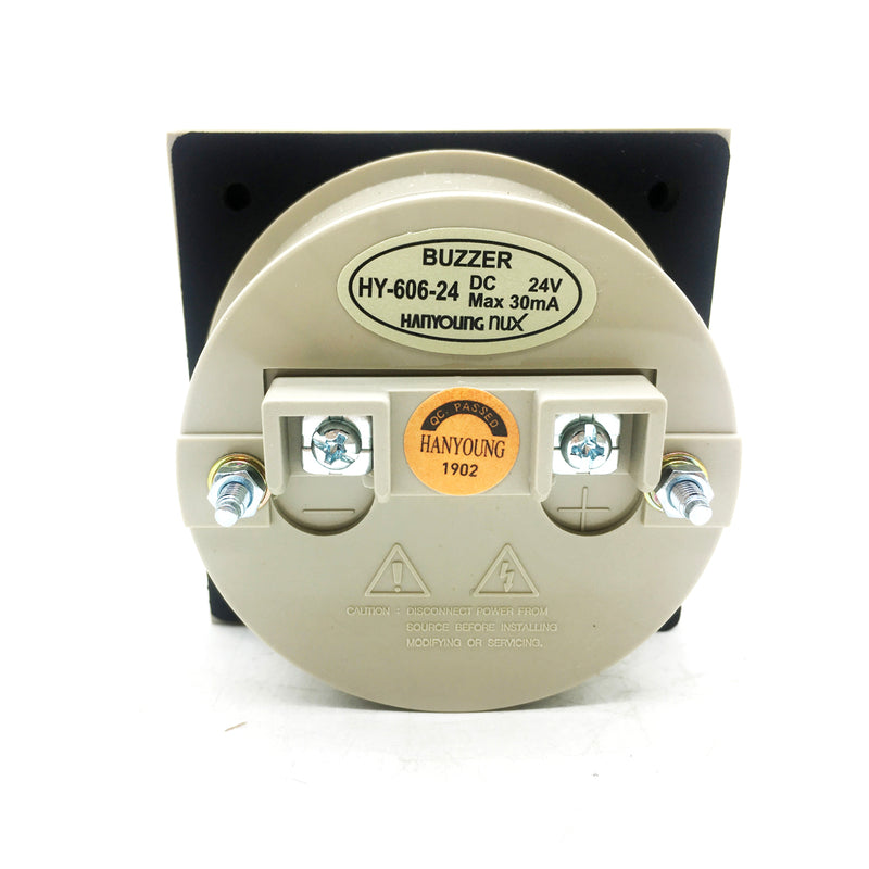 Còi báo động lắp tủ điện mặt vuông gắn chìm Hanyoung Nux HY-606 series, Ø66mm