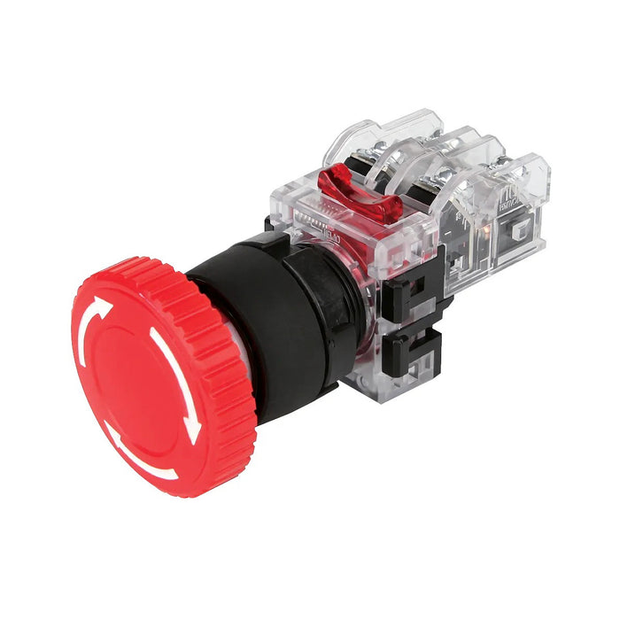 Công tắc dừng khẩn cấp, không đèn, viền nhựa Hanyoung Nux MRE-T series, Lỗ khoét Ø22mm