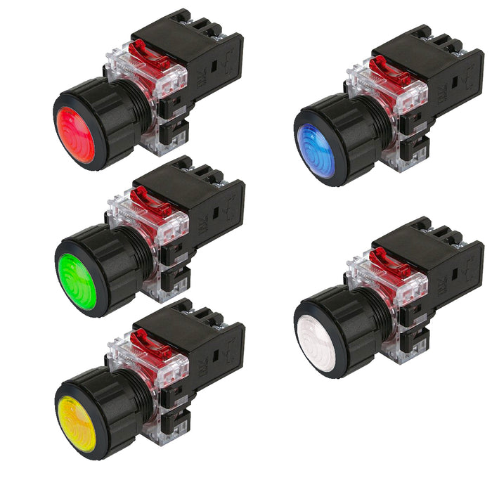 Đèn báo tủ điện, viền nhựa Hanyoung Nux MRP-K series, Lỗ khoét Ø25mm. Tiêu chuẩn CE