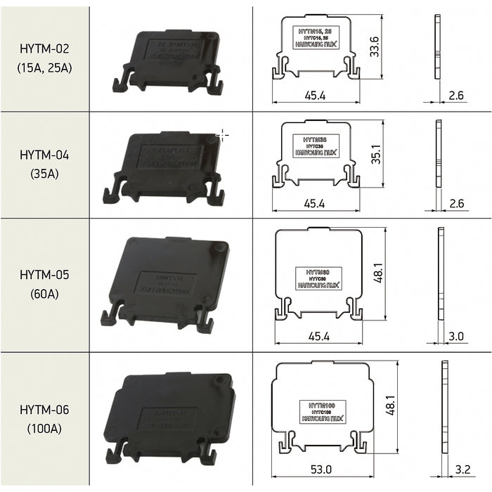 Tấm chắn nhựa Hanyoung Nux, lắp cho Domino tép HYTM và HYBT dạng thấp