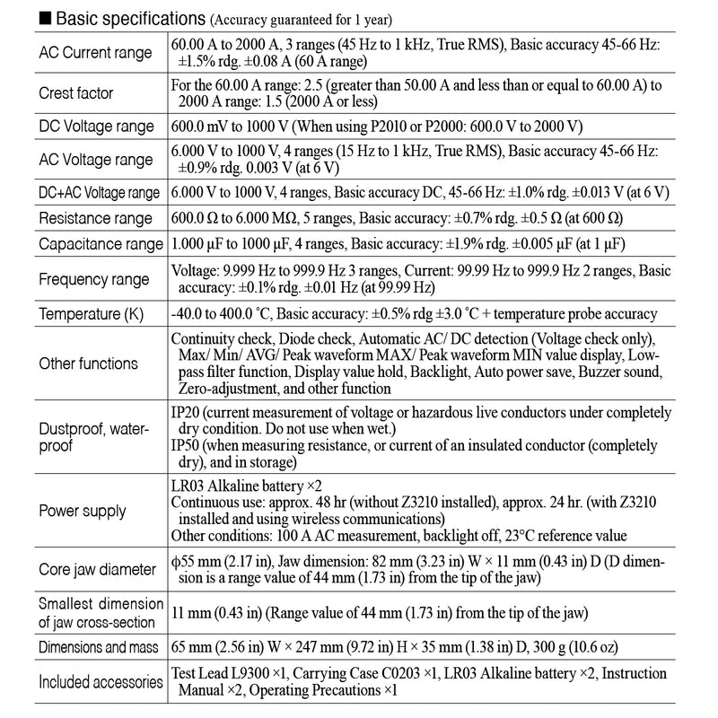 Ampe kìm đo dòng AC Hioki CM4141-50 True RMS