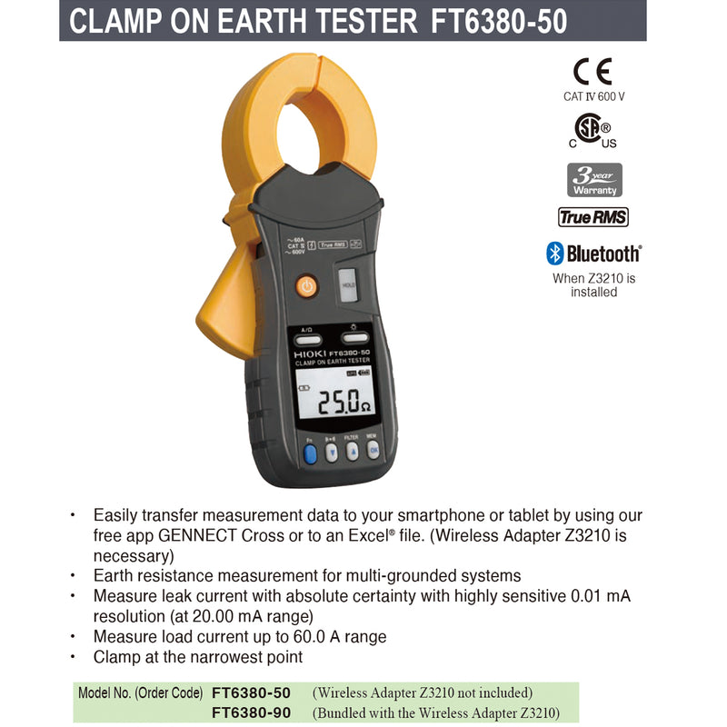 Kìm đo điện trợ đất Hioki FT6380-50 True RMS