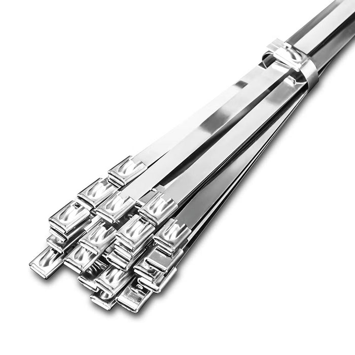 Dây rút Inox 316 KST cao cấp, không bọc nhựa (Uncoated), loại bi gài (Ball-lock), bản size L rộng 12mm