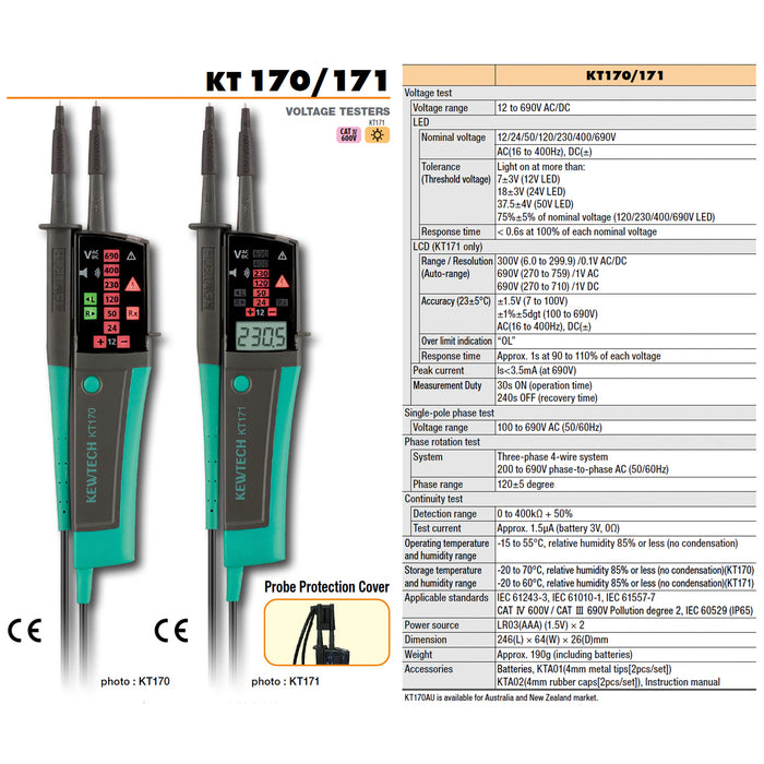 Thiết bị đo điện áp nhanh Kyoritsu KT171 có màn hình LCD