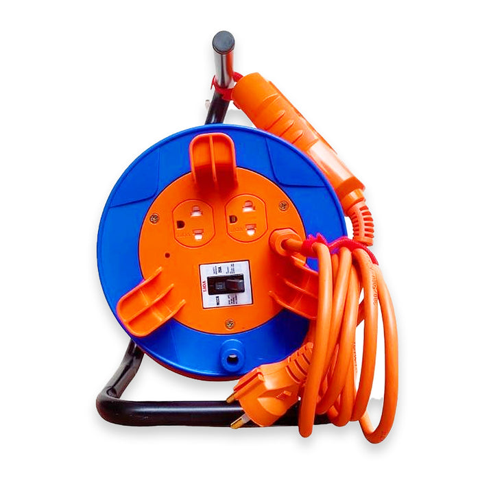 Ổ cắm nối dài rulo tay quay LIOA Hybrid-Series, dây tiếp địa (3 lõi), có Aptomat (CB) chống quá tải