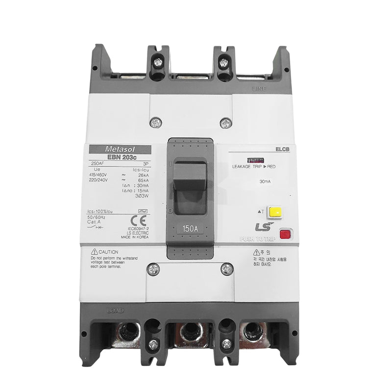 Cầu dao chống giật ELCB 3P LS bảo vệ quá tải, ngắn mạch và chống rò, tải định danh từ 15A ~ 800A, dòng cắt 14kA ~37kA, dòng rò 30mA