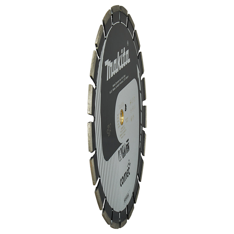 Lưỡi cắt kim cương Comet phân đoạn 350mm Makita B-13275 dùng cho nhựa đường, bê tông, lỗ cốt 25,4mm, cắt khô/ướt