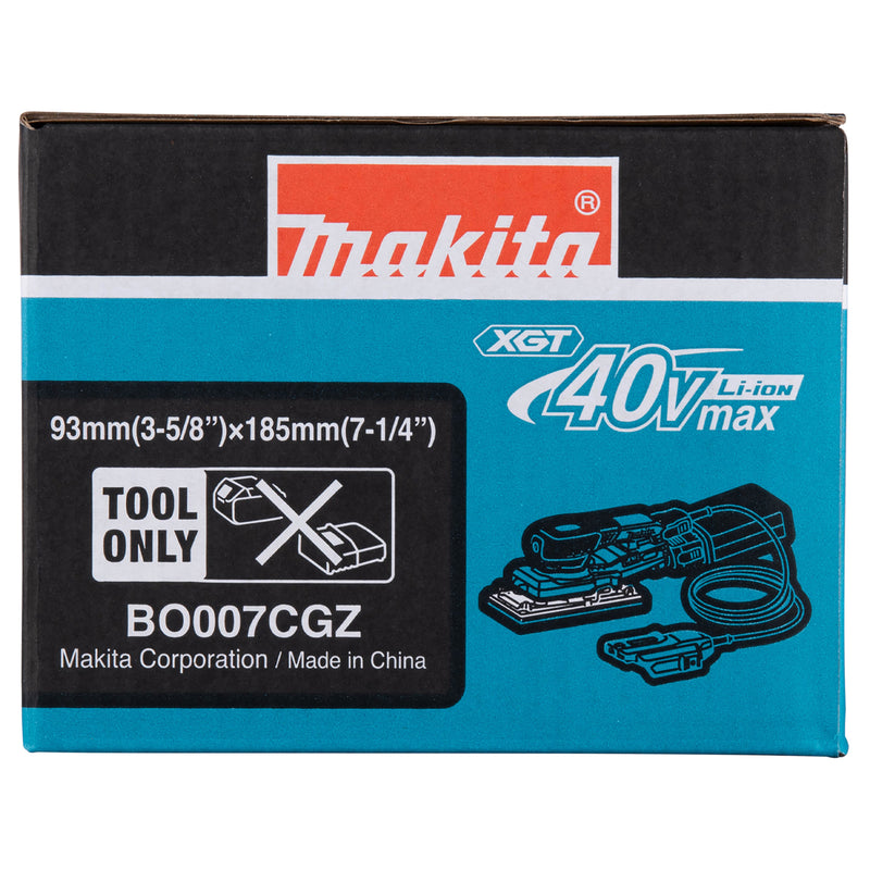 Máy chà nhám rung Makita BO007CG dùng Pin 40Vmax XGT thông qua ổ cắm rời, kích thước đế chà 93mm x 185mm