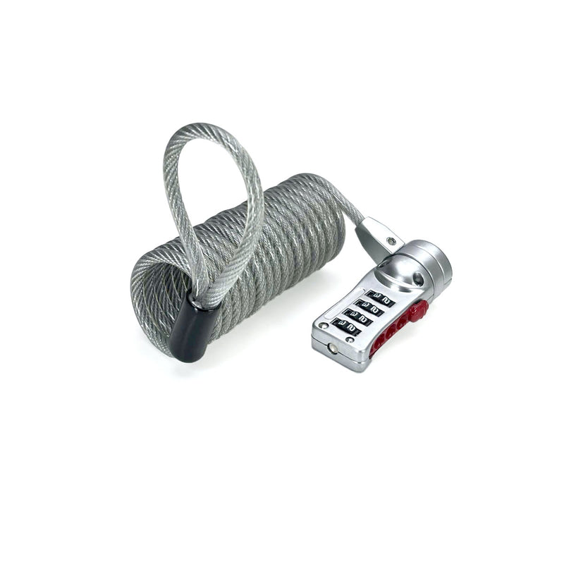 Ổ khóa dây 4 cọc số khóa laptop Master Lock 2120EURD cao cấp, dây cáp thép dài 1.8m được bọc nhựa vinyl