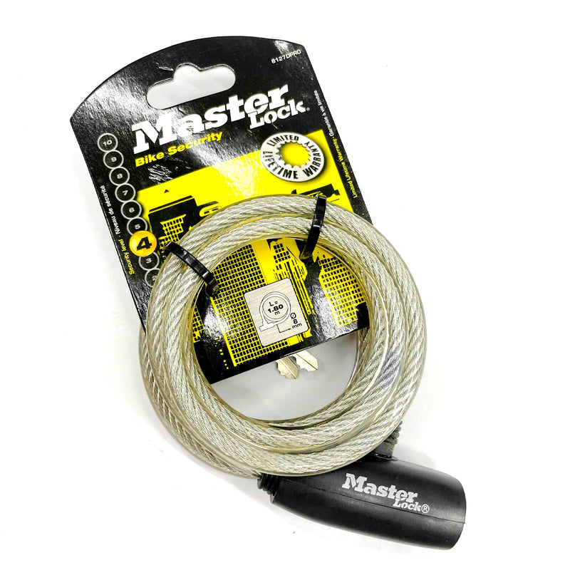 Ổ khóa dây Master Lock 8127EURDPRO, dây khóa bằng cáp thép cuộn được bọc nhựa vinyl dài 1.8m