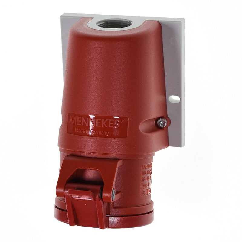 Ổ cắm công nghiệp MENNEKES gắn tường 16A~32A – Công nghệ TwinCONTACT đấu nối lò xo không vít (IP44) | Wall Mounted Receptacle, External Fixing (MB 463)