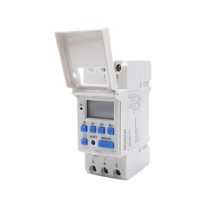 Timer hẹn giờ kỹ thuật số Minjin MJ-192, có 16 chế độ cài đặt On- Off, pin lưu trữ 30 ngày