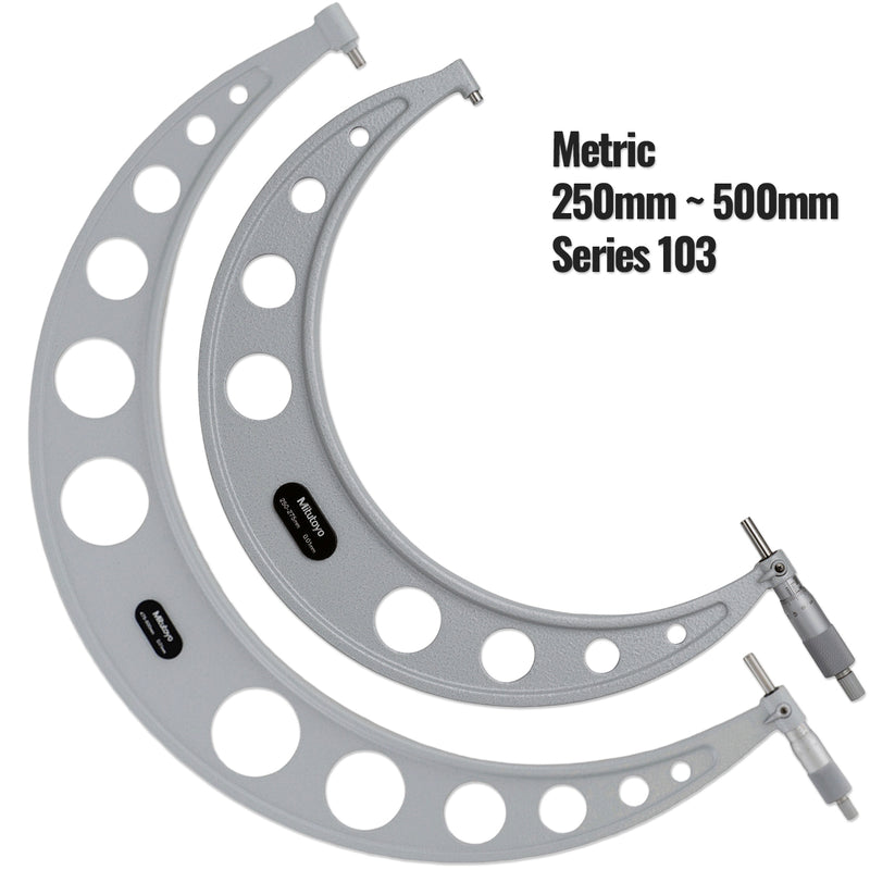 Panme đo ngoài Mitutoyo Series 103 hệ Metric, Nhóm dãy đo từ 250 - 500 mm