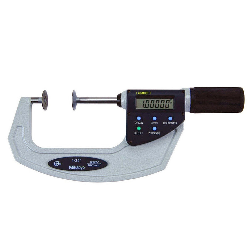 Panme điện tử Mitutoyo Series 369 - Quickmike Disc Micrometers, Non-Rotating Spindle. Hàm kẹp đĩa đo nhanh, trục đo không xoay. Có cổng SPC xuất dữ liệu