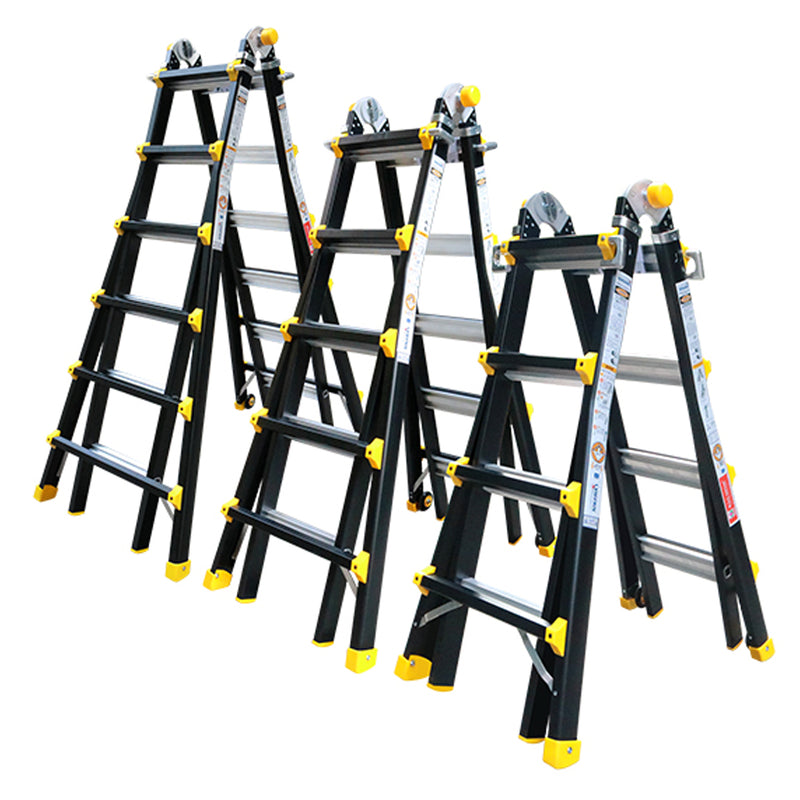 Thang nhôm gấp đa năng chữ A (rút lồng) Nikawa NKB, độ dày nhôm chịu lực 2.8mm