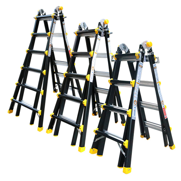 Thang nhôm gấp đa năng chữ A (rút lồng) Nikawa NKB, độ dày nhôm chịu lực 2.8mm