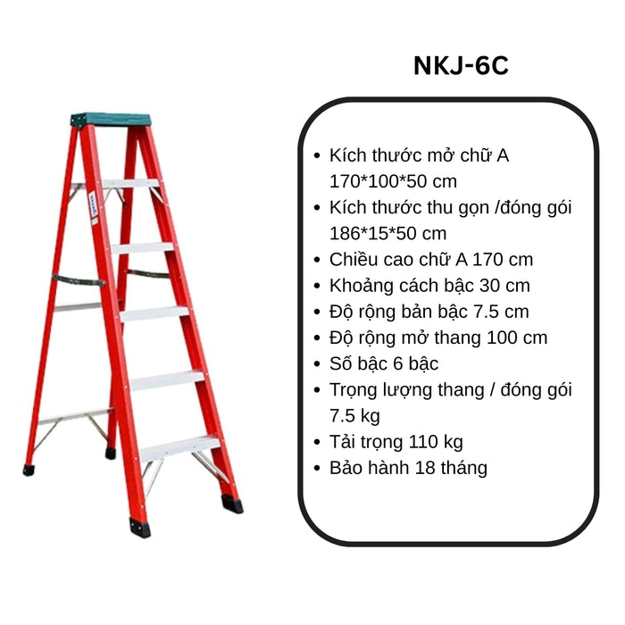 Thang nhôm chữ A cách điện Nikiwa NKJ