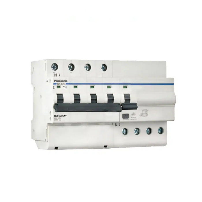 Cầu dao chống giật RCBO Panasonic có bảo vệ quá tải, ngắn mạch và chống rò, lắp thanh ray, tải định mức từ 6A ~ 63A, dòng rò 30mA, dòng cắt 6kA