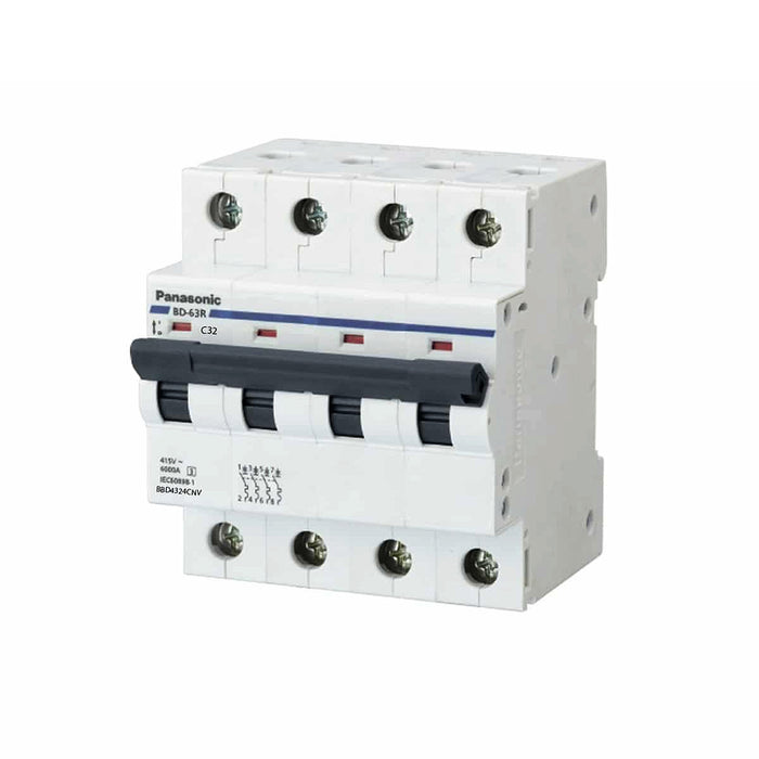 Cầu dao tự động MCB Panasonic, tải danh định từ 6A ~ 100A, dòng cắt từ 6kA ~ 10kA