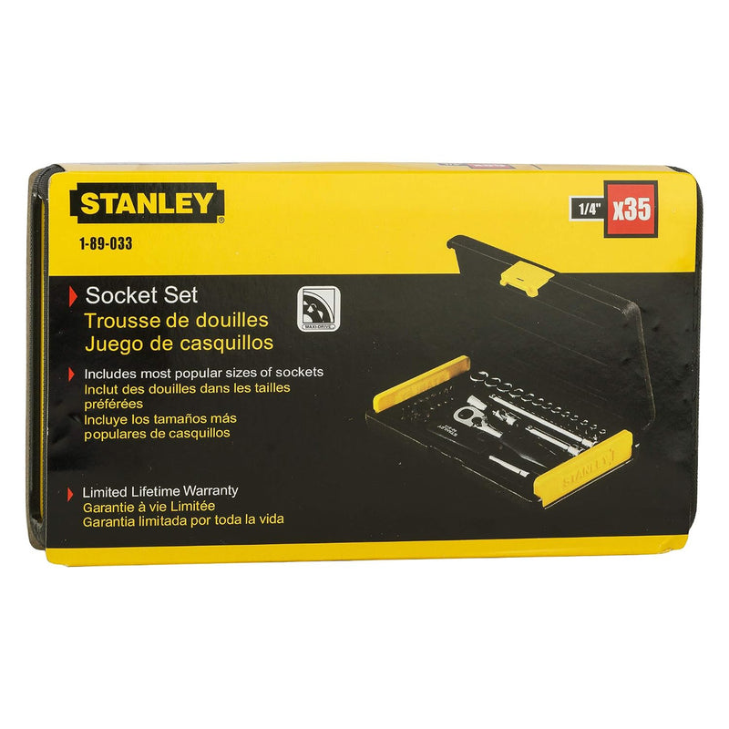 Bộ đầu tuýp và mũi vặn vít kết hợp, cốt 1/4 inch, 35 chi tiết Stanley 1-89-033