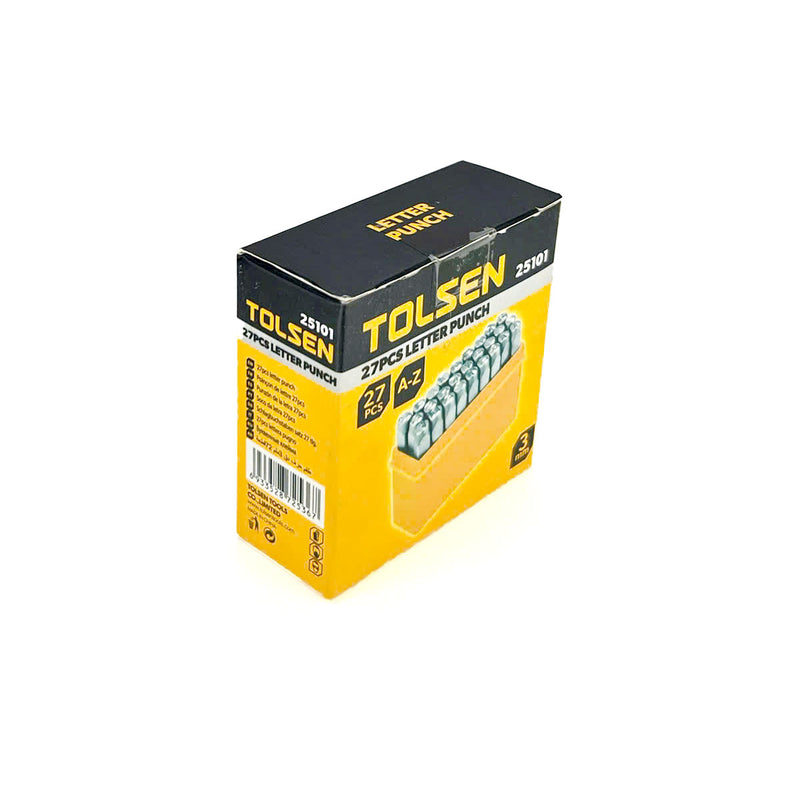 Bộ đóng chữ 27 chi tiết TOLSEN vật liệu thép cứng, chiều dài từ 3mm - 6mm