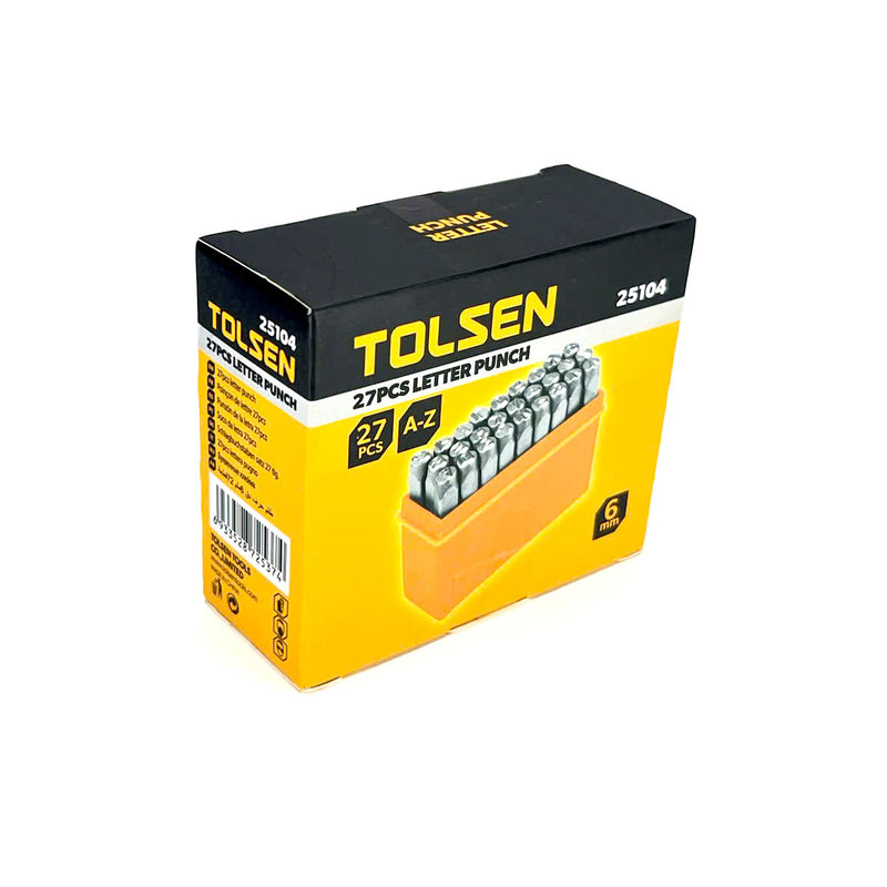 Bộ đóng chữ 27 chi tiết TOLSEN vật liệu thép cứng, chiều dài từ 3mm - 6mm
