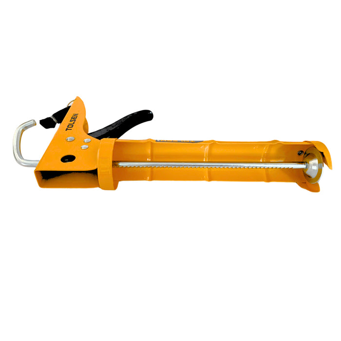 Súng bắn Silicon 3 trong 1 công nghiệp 225mm/9 inch, thép ép, trục đẩy răng cưa, có dao cắt TOLSEN 43043 (hạng nặng)