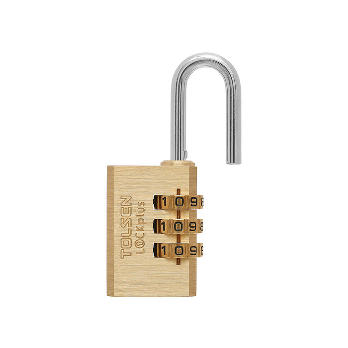 Ổ khóa số đồng thau 20 - 30mm TOLSEN, LOCKplus, cùm thép mạ Cr, với 3 vòng khóa số