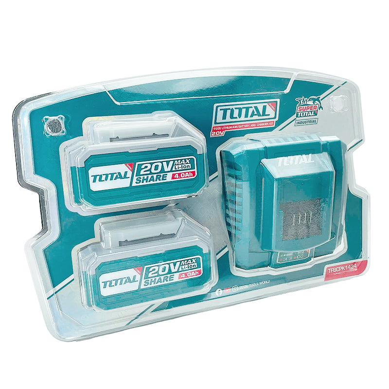 Bộ 2 Pin Lithium-Ion 20V và 1 sạc Total TFBCPK1424