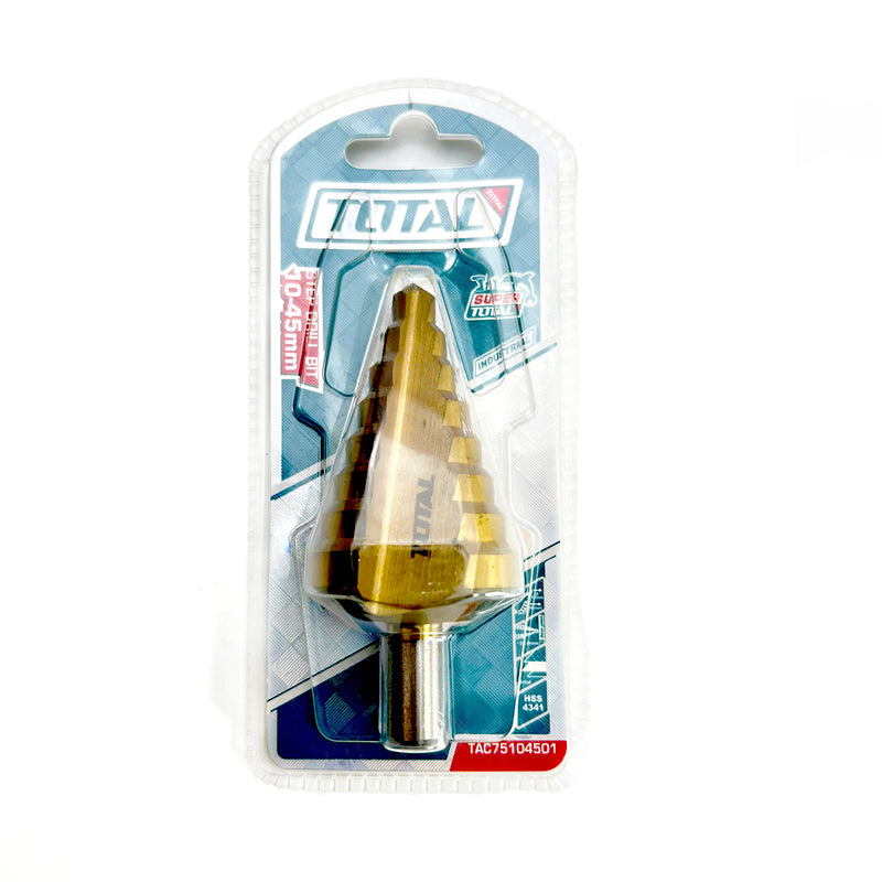 Mũi khoan bậc HSS TOTAL, chuôi tròn, mạ titan