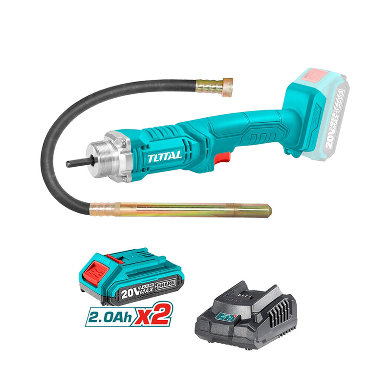 Máy đầm bê tông dùng Pin 20V Total đường kính dây đầm 35mm x 120mm