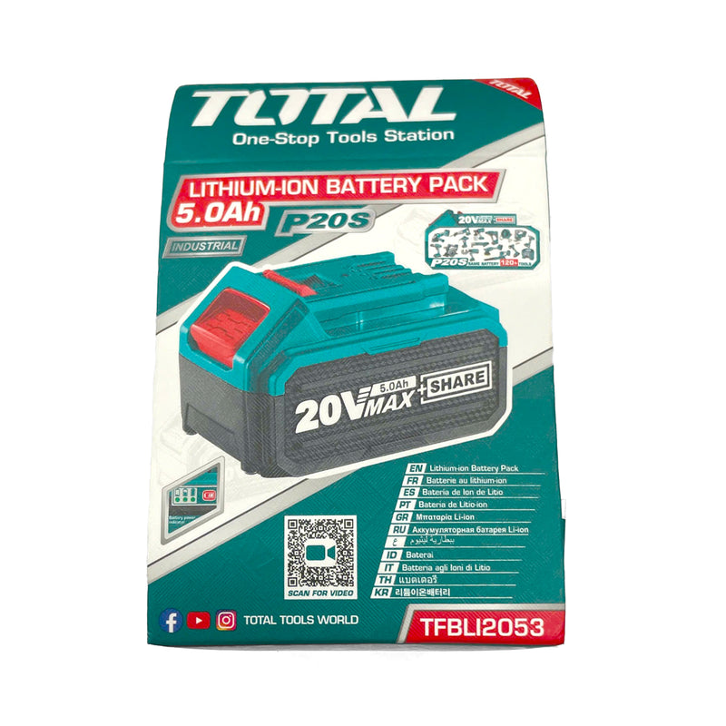 Pin Lithium-Ion 20V dung lượng 5.0Ah TOTAL TFBLI2053